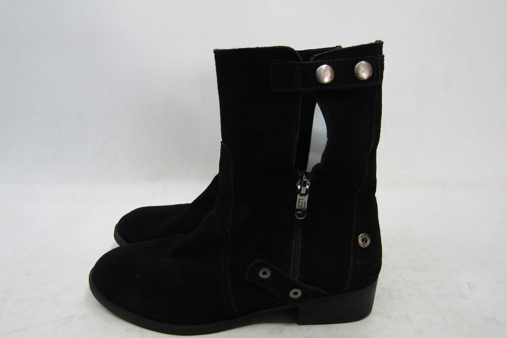 ANN TAYLOR Loft Womens Size 8 M Black Suede Zip High Ankle Fashion Boots Bootie